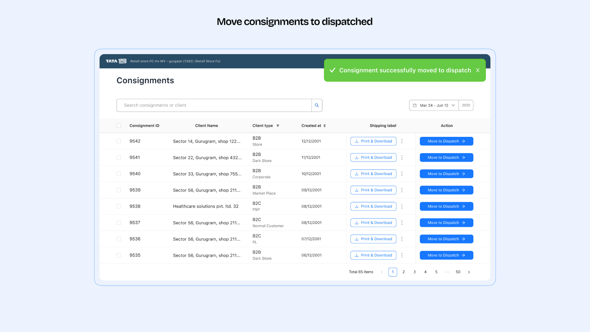 Warehouse observation and journey mapping